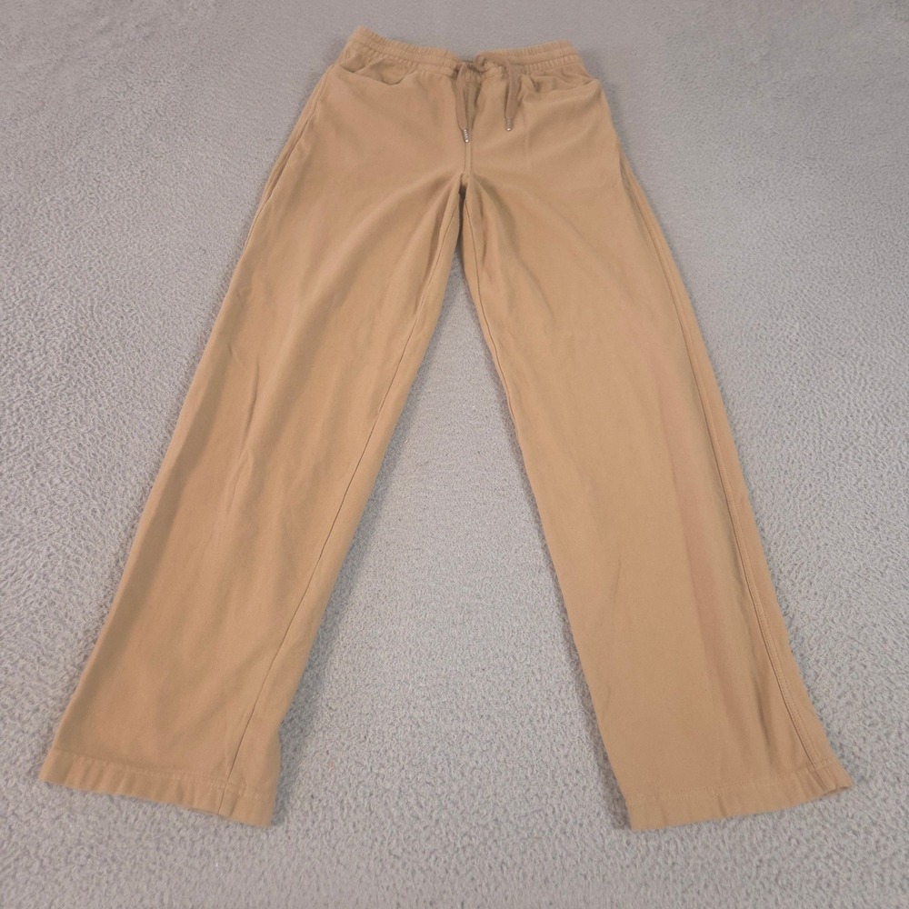 Athleta Pants Womens XS Tall Tan Farallon Straight Leg Cotton Stretch Drawstring
